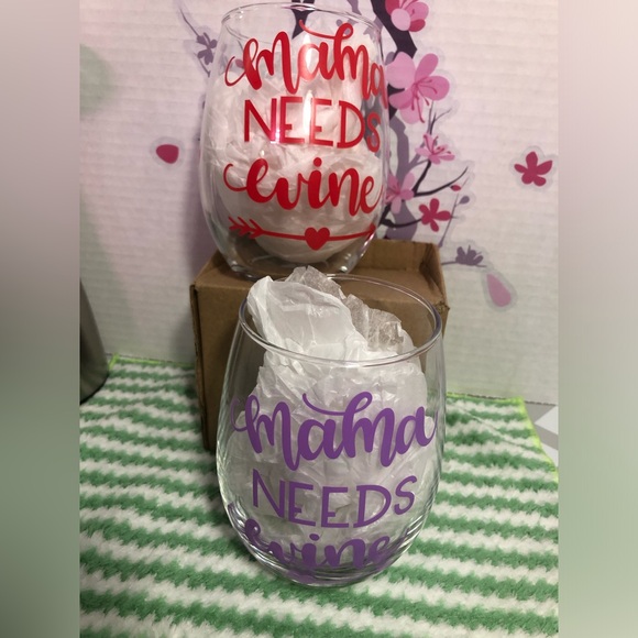 2- New-WINE GLASS***MAMA NEEDS WINE ***
Handmade - Picture 4 of 4
